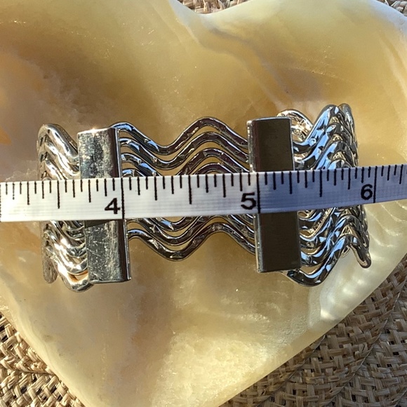 Silver Bangle Cuff Bracelet - Picture 8 of 9